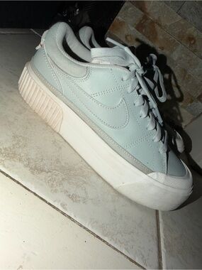 Light Blue Nikes Women's Platform Lace-Up Sneakers